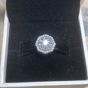 Pandora Blue Sparkle Flower Charm